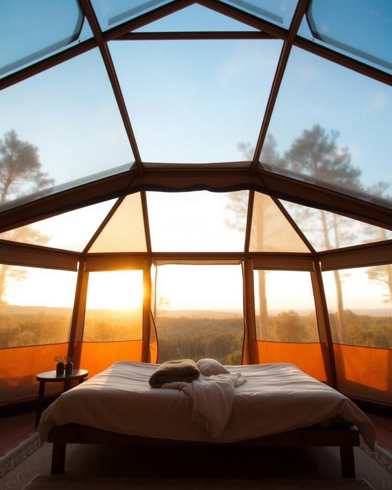 Inside the dome at sunrise